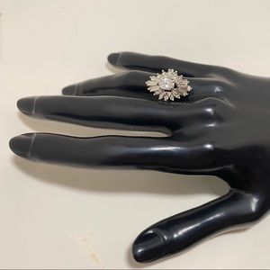 Rhinestone Sterling Silver Ring